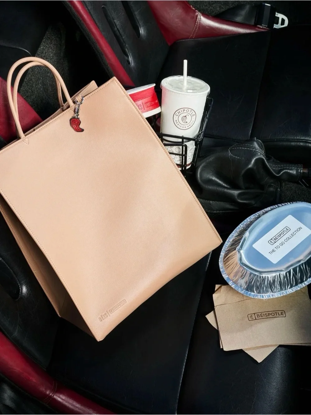 BÉIS x Chipotle The To Go Bag 
in Kraft Brown NWT - Picture 3 of 8